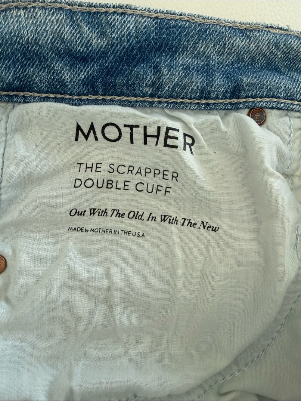 MOTHER The Scrapper Double Cuff Light Blue Denim Jeans 26 - Picture 7 of 8